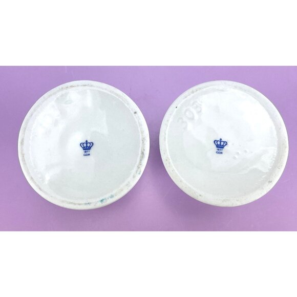 Vintage 80s GDR porcelain mini candle holders, East Germany candlesticks, pair - Picture 9 of 9